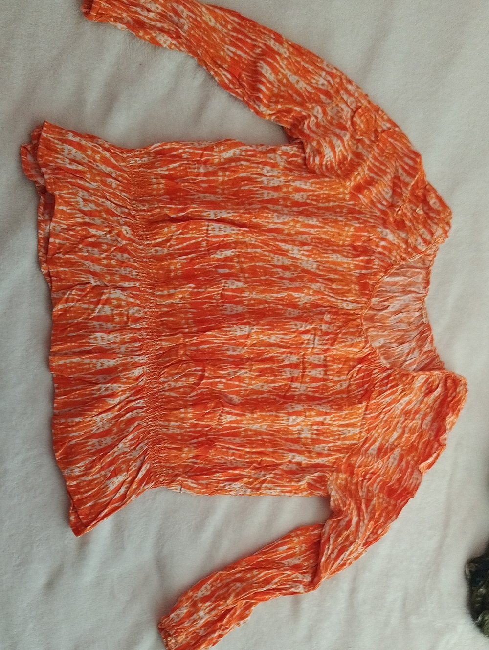 Orange Long Sleeve Blouse
